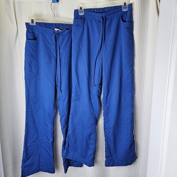 Grey’s Anatomy Scrub XS Set Royal Blue 5 Pocket Flare Leg XS Medical Nurse Pants - Picture 10 of 10